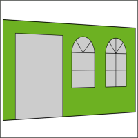 400 cm Seitenwand mit Türe (links) + Sprossenfenster