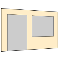 400 cm Seitenwand mit Türe (links) + Großfenster