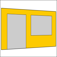 400 cm Seitenwand mit Türe (links) + Großfenster