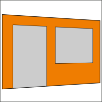 400 cm Seitenwand mit Türe (links) + Großfenster