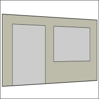 400 cm Seitenwand mit Türe (links) + Großfenster