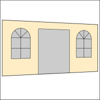 400 cm Seitenwand mit Türe (mittig) + Sprossenfenster