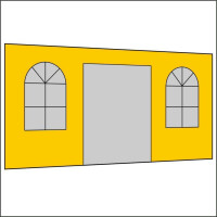 400 cm Seitenwand mit T&uuml;re (mittig) + Sprossenfenster