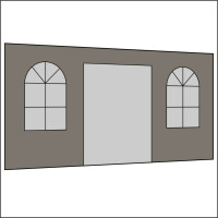 400 cm Seitenwand mit Türe (mittig) + Sprossenfenster