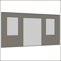 400 cm Seitenwand mit Türe (mittig) + Großfenster