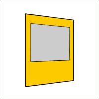 200 cm Seitenwand mit Großfenster