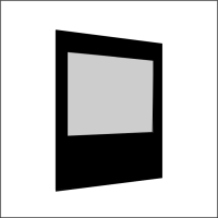 200 cm Seitenwand mit Großfenster