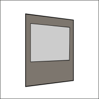 200 cm Seitenwand mit Großfenster